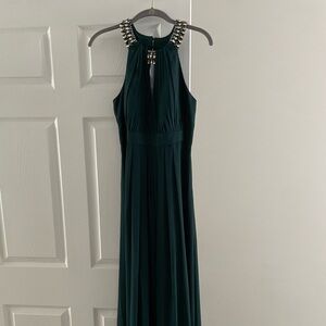 Eliza J Dark Green Embellished Maxi Dress